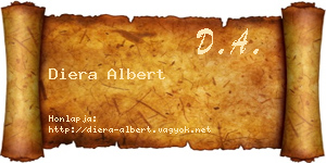 Diera Albert névjegykártya
